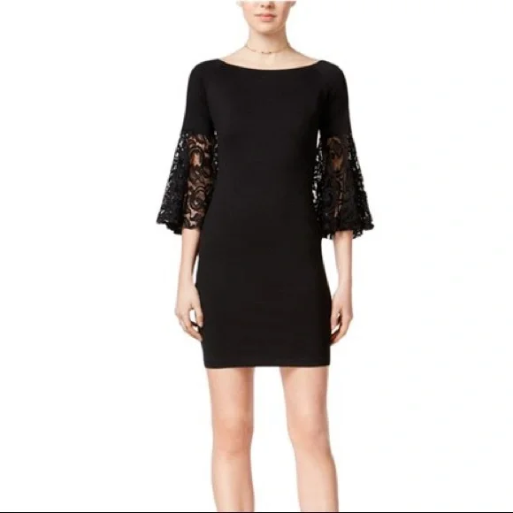 chinese dress ladies Bow-Detail A-Line Midi Dress in Black - 2